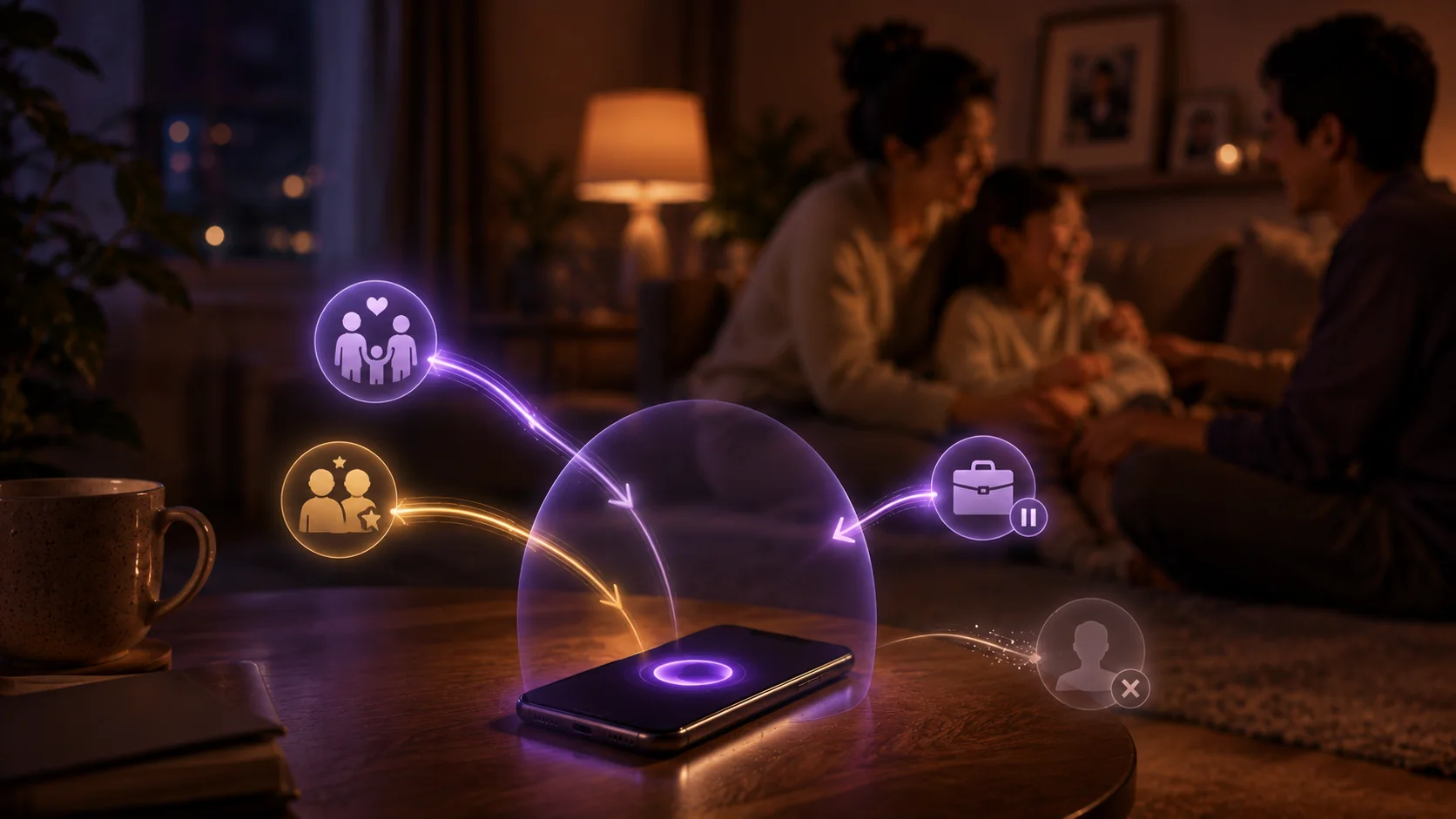 Cocoon managing incoming and important calls while the user stays focused